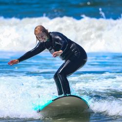 Seashore Surf School - Perfecting her stance.