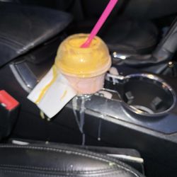 Las Mangonadas - Lid popped off and the already melted ice cream spilled all over my cup holder