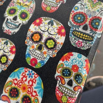 Ruth's Cafe - Day of the Dead themed skulls on my table - Breakfast & Brunch Near Me - Indianapolis, Indiana