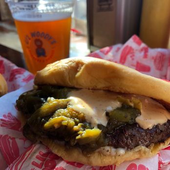 Lil Woody's - "The New Mexican", burger with queso and hatch chiles. Very good! - Burgers Near Me - Seattle, Washington Lil Woody's - "The New Mexican", burger with queso and hatch chiles. Very good! - Burgers Near Me - Seattle, Washington
