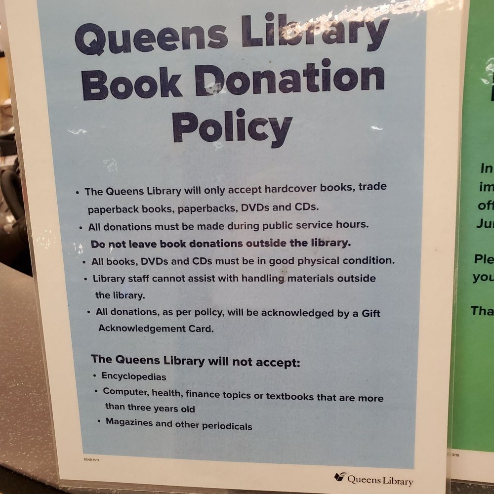 Queens Public Library - Flushing - Donation Policy - Libraries Near Me - Flushing, New York Queens Public Library - Flushing - Donation Policy - Libraries Near Me - Flushing, New York