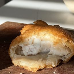 Fish but mostly breading, chewy and bland Fish but mostly breading, chewy and bland