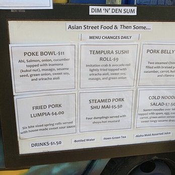 Dim 'N' Den Sum - Menu from this week! - Food Trucks Near Me - Koloa, Hawaii
