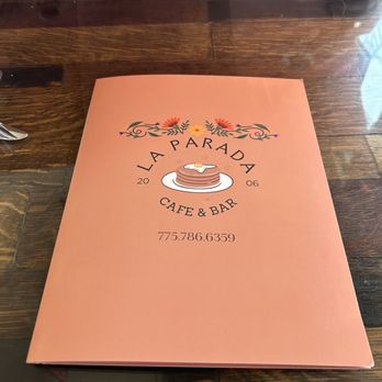 La Parada Cafe - Menu cover - Mexican Near Me - Reno, Nevada