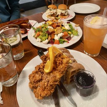 Screen Door Eastside - Chicken & Waffles - 1 Piece, Sonnen Farm Beets & Little Gems Salad, pork sliders, Memphis Style BBQ Ribs , Porch Swing Lemonade - Southern Near Me - Portland, Oregon Screen Door Eastside - Chicken & Waffles - 1 Piece, Sonnen Farm Beets & Little Gems Salad, pork sliders, Memphis Style BBQ Ribs , Porch Swing Lemonade - Southern Near Me - Portland, Oregon
