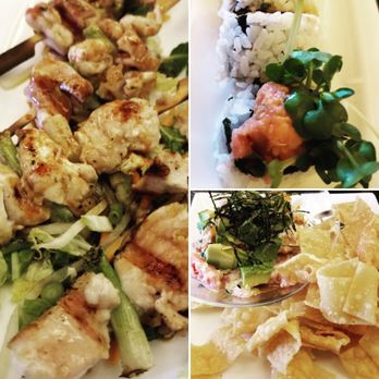 Pacific Catch - Chicken yakitori, spicy tuna roll, original Hawaiia poke - all fairly average in terms of taste - Seafood Near Me - San Mateo, California