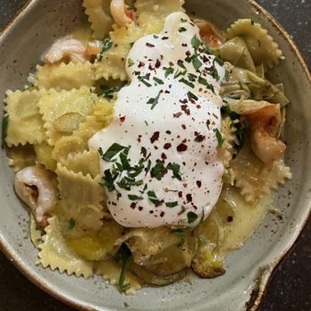 Green Pig Bistro - Artichoke Raviolini with Shrimp - New American Near Me - Arlington, Virginia Green Pig Bistro - Artichoke Raviolini with Shrimp - New American Near Me - Arlington, Virginia