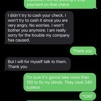 Flow's Metropolitan Cleaning Services - FRAUDS!! DO NOT PATRONIZE! SHE PROMISED (VIA TEXT) NOT TO CASH MY CHECK AS THE TEAM DID A POOR CLEANING JOB AND BROKE A 240.00 BLIND IN MY H - Home Cleaning Near Me - Woodbridge, Virginia Flow's Metropolitan Cleaning Services - FRAUDS!! DO NOT PATRONIZE! SHE PROMISED (VIA TEXT) NOT TO CASH MY CHECK AS THE TEAM DID A POOR CLEANING JOB AND BROKE A 240.00 BLIND IN MY H - Home Cleaning Near Me - Woodbridge, Virginia