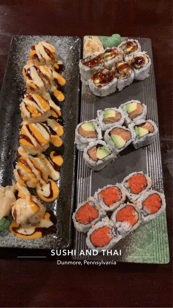 Food from Sushi & Thai