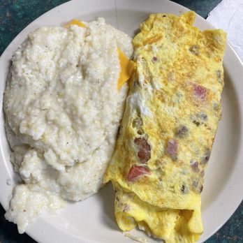 The Original Salt Works - House Omelet with cheesy grits - Breakfast & Brunch Near Me - Wilmington, North Carolina The Original Salt Works - House Omelet with cheesy grits - Breakfast & Brunch Near Me - Wilmington, North Carolina