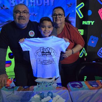 Fun Zone Arcade - Issac and his grandparents at his 10th birthday celebration with Fun Zone Arcade - Arcades Near Me - Vacaville, California