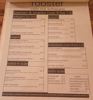 Menu photo 1 Rooster Café Hamburg, HH Menu photo 1 Rooster Café Hamburg, HH