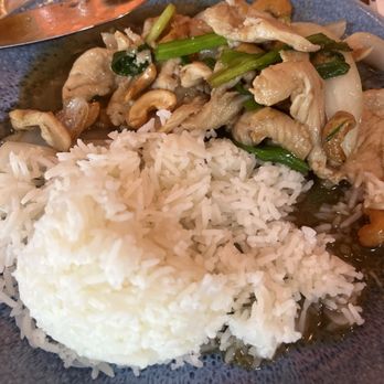 Myra Cafe’ - Chicken with cashews. It was very good - lunch portion - Salad Near Me - Apex, North Carolina