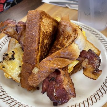 Waffle House - a plate of bacon and egg sandwiches - Breakfast & Brunch Near Me - Roanoke Rapids, North Carolina