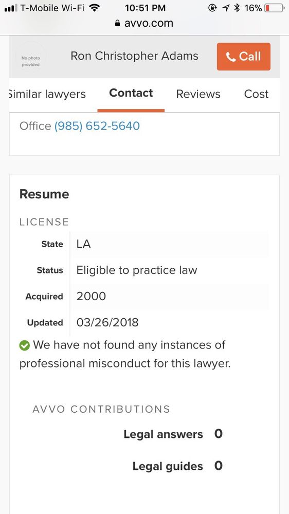 Law Office of Ron C. Adams - divorce attorney in New Orleans, LA