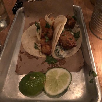 Bartaco - Rock shrimp on left and falafel on right - Mexican Near Me - Tampa, Florida