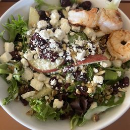 Apple walnut salad with shrimp