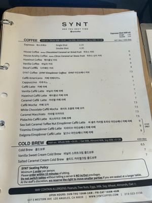 Menu photo 6 SYNT Coffee Los Angeles, CA Menu photo 6 SYNT Coffee Los Angeles, CA
