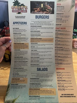 Menu photo 1 Greg's Cabana Bar & Grill Murrells Inlet, SC