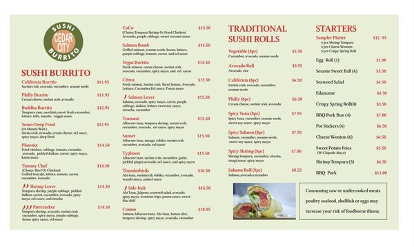 Menu photo 6 Sushi Burrito Cedar City, UT Menu photo 6 Sushi Burrito Cedar City, UT