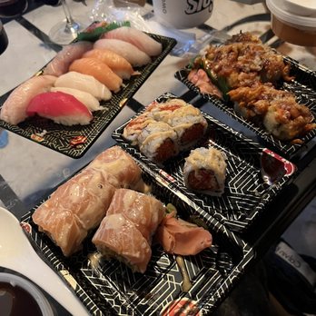 Sumo Japanese Sushi - Sushi delux (10pieces sushi and spicy tuna roll) Mr salmon roll Volcano roll - Japanese Near Me - Memphis, Tennessee Sumo Japanese Sushi - Sushi delux (10pieces sushi and spicy tuna roll) Mr salmon roll Volcano roll - Japanese Near Me - Memphis, Tennessee