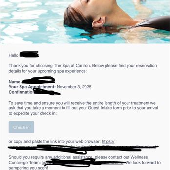 Carillon Miami Wellness Resort - confirmation of my appointment - Hotels Near Me - Miami, Florida