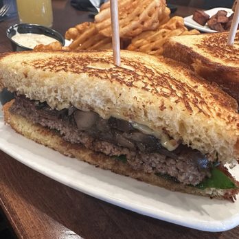 Antilogy - Burbon bacon melt with waffle fries - New American Near Me - Greenwood, Indiana