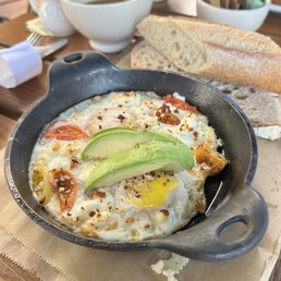 Cheddar, Avocado & Tomato-pepper Jam Breakfast Sandwich