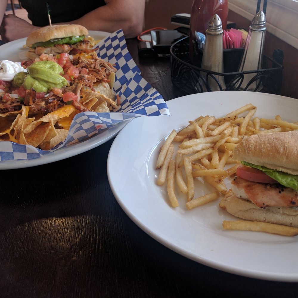 The Hideout Grill - Pulled pork nachos and chicken sandwich - American Near Me - Brownwood, Texas The Hideout Grill - Pulled pork nachos and chicken sandwich - American Near Me - Brownwood, Texas