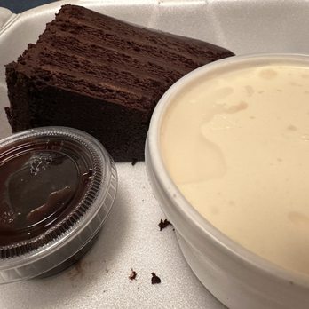 Best Little Roadhouse - a piece of chocolate cake and a cup of coffee - Mini Golf Near Me - Salem, Oregon