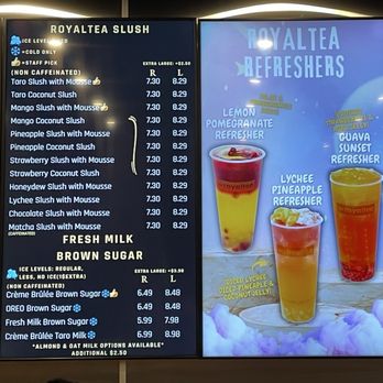 Royaltea - Drink menu - Bubble Tea Near Me - Calgary, Alberta