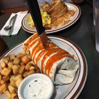 The Wayward Cafe - a delicious breakfast burrito (f) and basic breakfast (b) - Breakfast & Brunch Near Me - Seattle, Washington