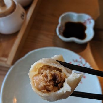 Dumpling? Dumpling! - Cross-section of the pork and Chinese mushroom dumpling - Chinese Near Me - Ottawa, Ontario