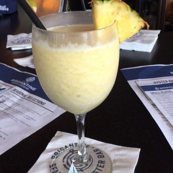 Brigantine - Pina Colada drink on the lunch menu. Was around $10. It was very good! - Seafood Near Me - Coronado, California Brigantine - Pina Colada drink on the lunch menu. Was around $10. It was very good! - Seafood Near Me - Coronado, California