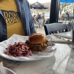 Electric Eats - The ribeye sandwich with slaw.