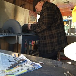 Photo of Mike & Son Sharpening Service - Brooklyn, NY, US. Mike at work