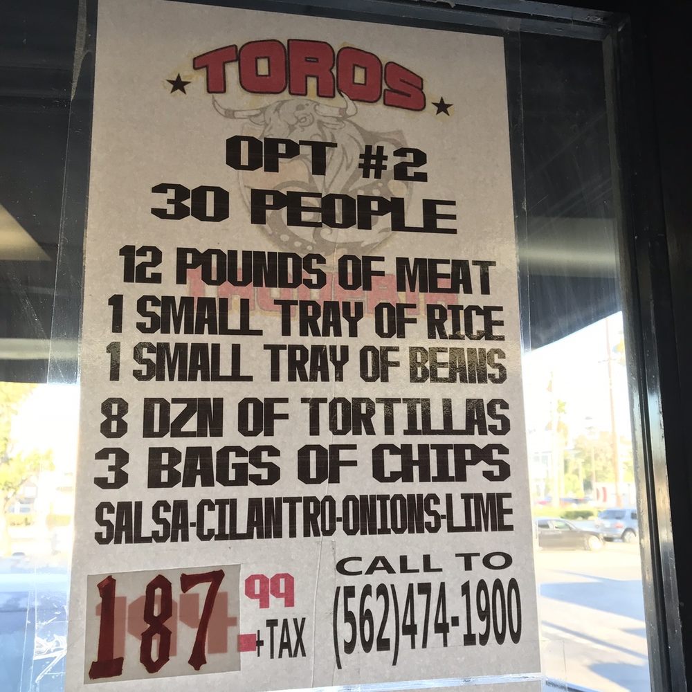 Toros Taqueria - Group deals. - Tacos Near Me - Norwalk, California Toros Taqueria - Group deals. - Tacos Near Me - Norwalk, California