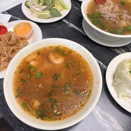 16. Seafood Pho Soup  8. Fried Calamari 6. Bangkok Wings 16. Beef & Meatball Pho Soup