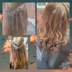 Voila Hair Innovations - Beaded rows waterfall install. 16 inch weft