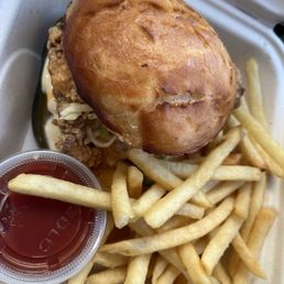 Gluten free fried chicken sandwich