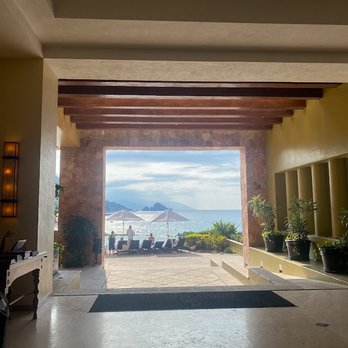Garza Blanca - view in the main lobby to the pools/beach - Resorts Near Me - Puerto Vallarta, JAL