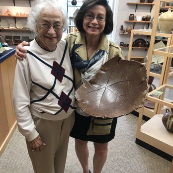 David Cole Pottery - Platter made from a real Paulownia tree leaf, truly unique, a perfect center piece for her dining table! - Art Galleries Near Me - Oak Ridge, North Carolina