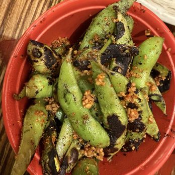 Blue Sushi Sake Grill - CHARRED EDAMAME - SPICY (VG) (GF) - Sushi Bars Near Me - Austin, Texas Blue Sushi Sake Grill - CHARRED EDAMAME - SPICY (VG) (GF) - Sushi Bars Near Me - Austin, Texas