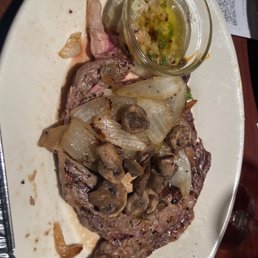 Rib Ribeye Steak mushroom and onions Rib Ribeye Steak mushroom and onions