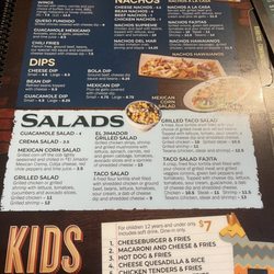 El Jimador Mexican Restaurant - Part of the menu
