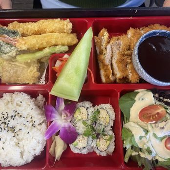 Kyushu Sushi - Tonkatsu + Tempura + Sashimi bento box (lunch special) - Sushi Bars Near Me - Pasadena, California Kyushu Sushi - Tonkatsu + Tempura + Sashimi bento box (lunch special) - Sushi Bars Near Me - Pasadena, California