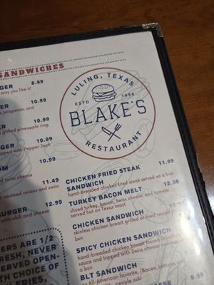 Menu photo 1 Blake's Cafe Luling, TX Menu photo 1 Blake's Cafe Luling, TX
