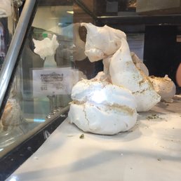 Rose water and pistachio meringue