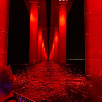 St. Pete Coastal Cruises - Columns on the skyway all lit up - Boat Tours Near Me - South Pasadena, Florida St. Pete Coastal Cruises - Columns on the skyway all lit up - Boat Tours Near Me - South Pasadena, Florida