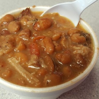 Harris Bar-B-Que - Beans with tomatoes and pieces of meat - Barbeque Near Me - Cedar Hill, Texas Harris Bar-B-Que - Beans with tomatoes and pieces of meat - Barbeque Near Me - Cedar Hill, Texas